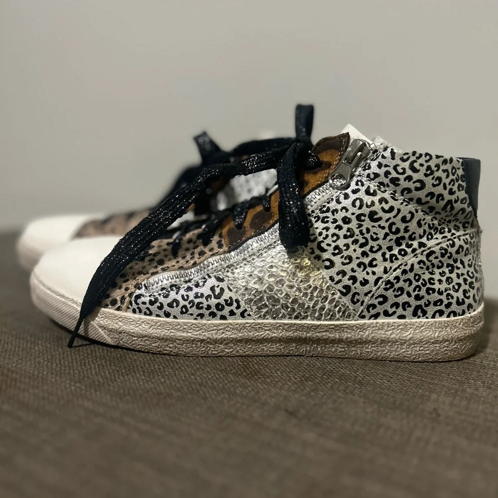 Ninety Union Leopard Print High-Top Sneakers - Picture 4 of 10